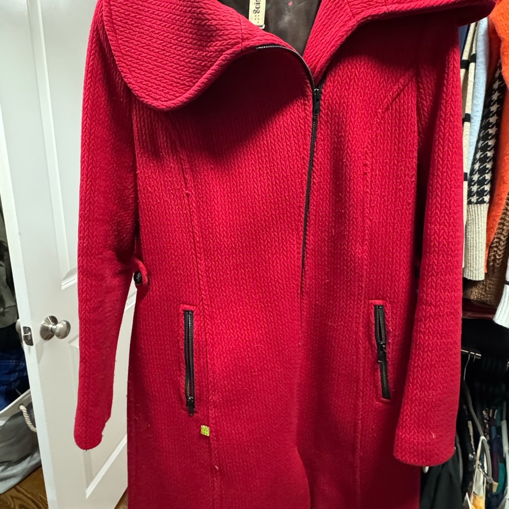 Soia & Kyo Textured Scarlet Pea Coat